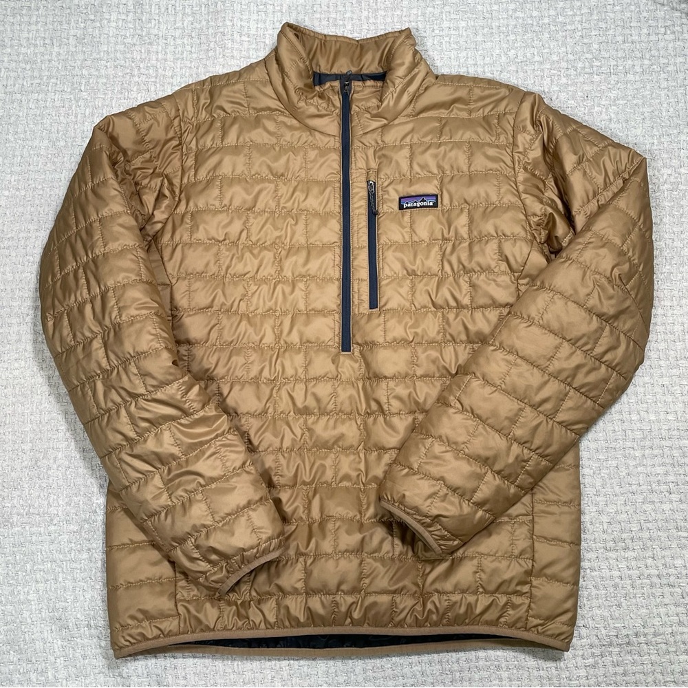 Patagonia Nano Puff Jacket Gold 1/2 Zip Quilted Puffer Pullover Coat Men's Large - Picture 8 of 16